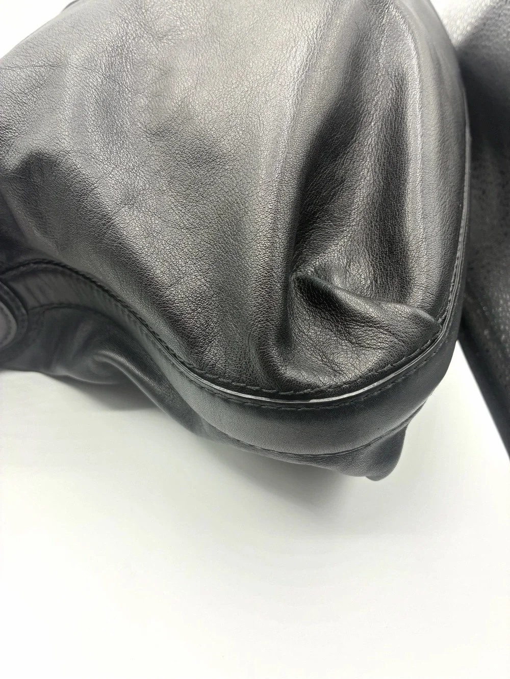 Coach Peyton 14502 Black Leather Slouchy Hobo Shoulder Bag Turnlock